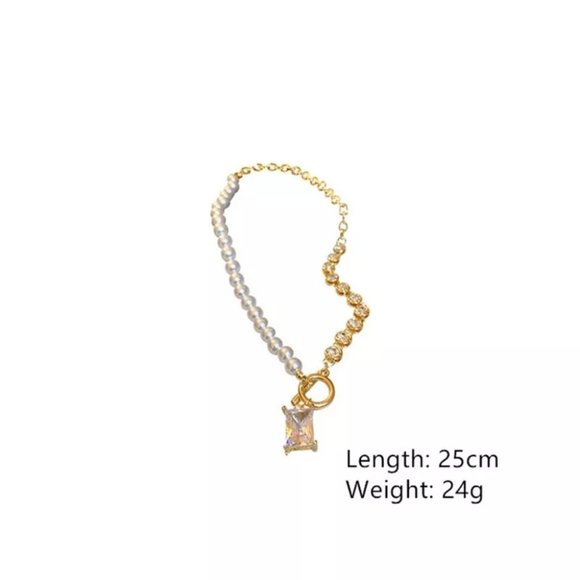 ***NEW 18K GOLD ELEGANT LOVE PEARL NECKLACE - Picture 5 of 6